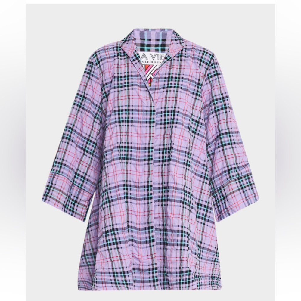 La Vie Style House Plaid Dress Coat